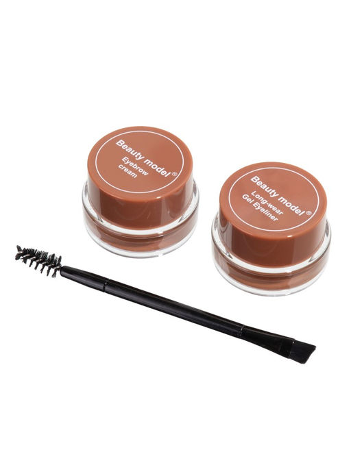 Beauty model Набор 2 в 1 подводка для глаз и тени для бровей водостойкие, тон 02 - ANGEALA фото 2