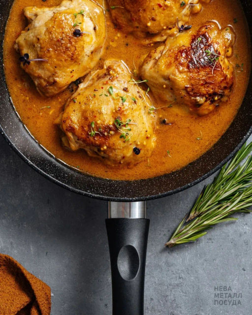 Сковорода "Каменная" Чёрный гранит несъемная ручка, 24 см