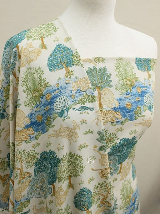 Штапель Сафари Парк, ш.1.4м, вискоза-100%, 110гр/м.кв - Купава фото 2