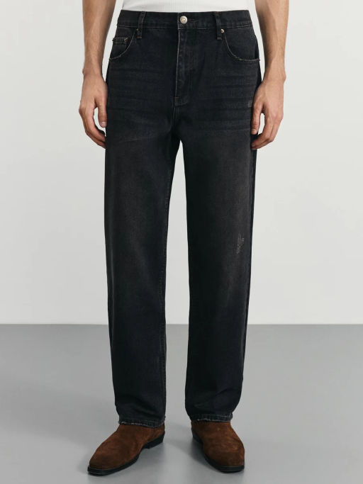 Джинсы straight с эффектом destroyed / Zarina