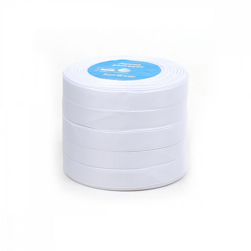 Лента репсовая 15мм цв. 029 белый Magic4Hobby набор 5шт*22,86м (1м) пенопласт
