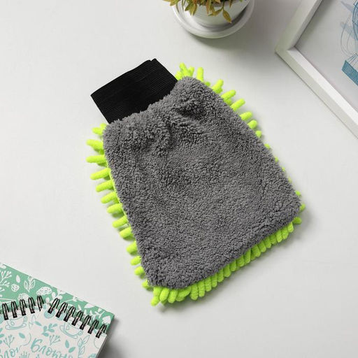 Варежка для деликатной уборки Raccoon, 22×15 см, 47 г, микрофибра букли двухсторонняя