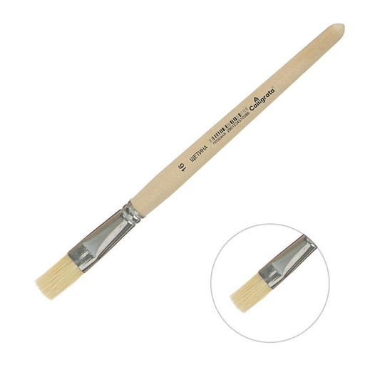 Кисть для рисования, щетина, № 16, Calligrata, плоская, деревянная ручка