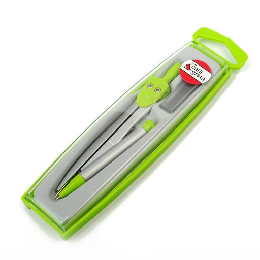 Циркуль металлический в пластиковом пенале, с запасными грифелями - Calligrata фото 3