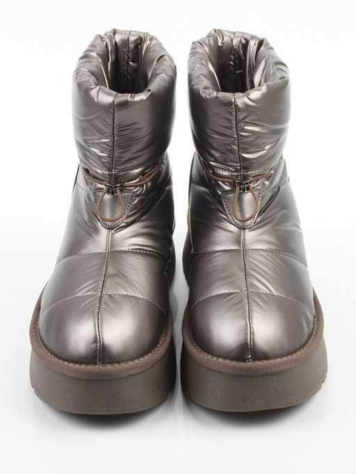 04-WA003-3M GRAY/BRONZE Ботинки зимние женские (натуральная кожа, курточная ткань, 100% шерсть)