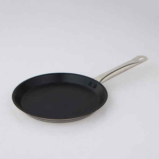 Сковорода блинная Катунь «Общепит», d=24 см, толщина стенок 0.6 мм, дно ТРС 3.5 мм, индукция, нержавеющая сталь