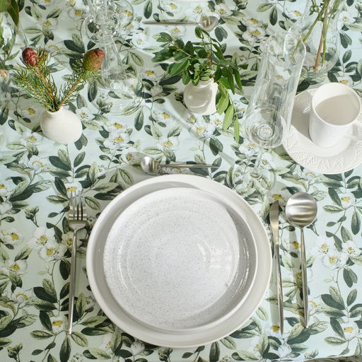 Скатерть Доляна Apple flowers, 146?110 см, 100% хлопок, рогожка 164 г/м?