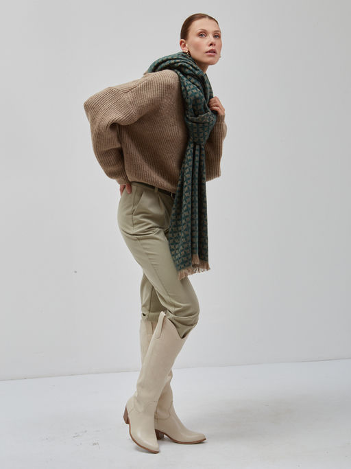 В составе шерсть и кашемир! теплый двусторонний палантин - Tantino фото 6