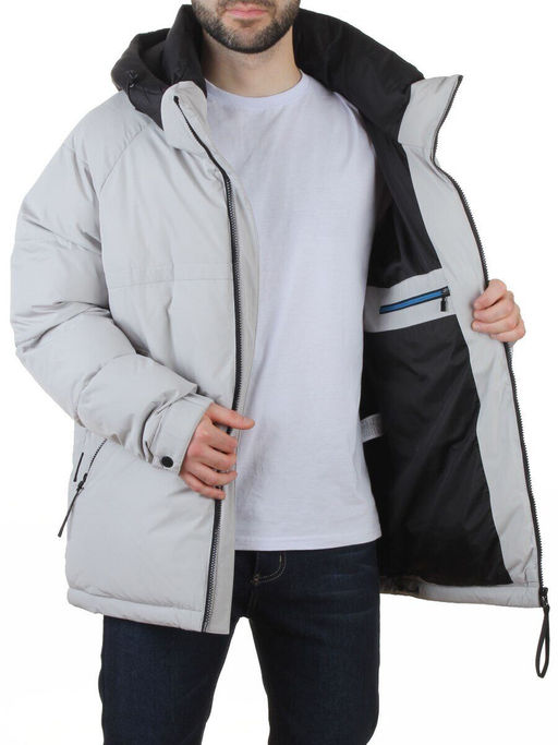 D6855 LT. GRAY Куртка мужская зимняя (200 гр. холлофайбер)