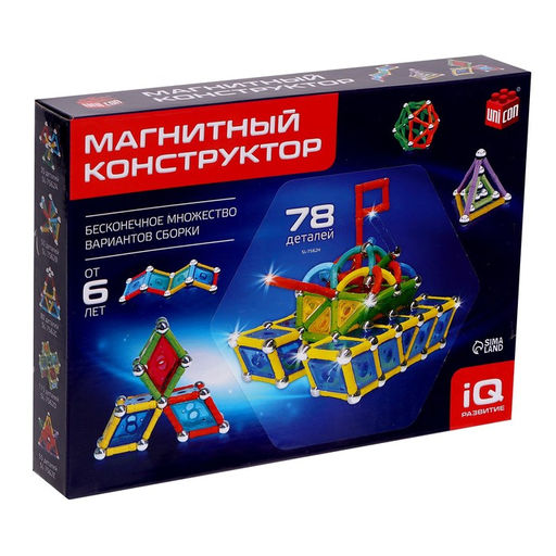 Конструктор магнитный Необычные фигуры, 78 деталей - Unicon фото 6