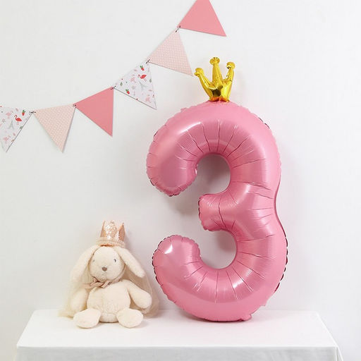 Воздушный шар фольгированный 40" «Цифра 3 с короной»