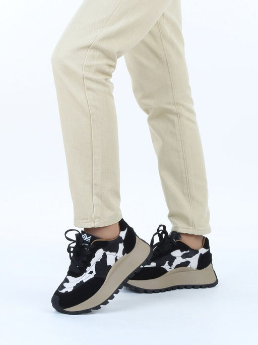 04-PDH362-3 BLACK Кроссовки демисезонные женские (натуральная замша, натуральная кожа)