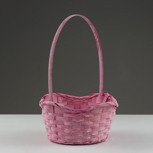 Корзина плетёная для хранения Jute, бамбук, розовая, набор 3 шт.