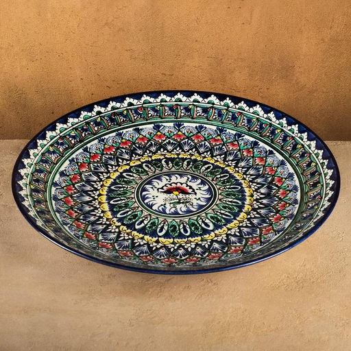 Ляган узбекский Риштанская Керамика, d=42 см, МИКС