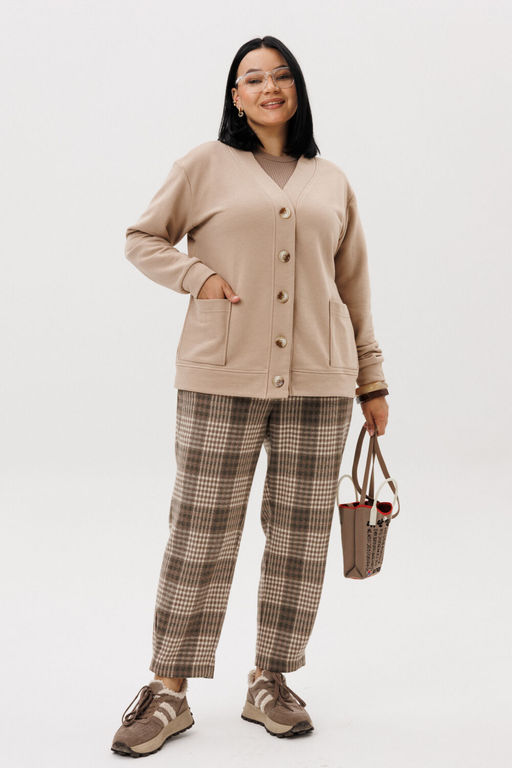 Костюм Anastasia 1301 бежевый/ клетка фото 3