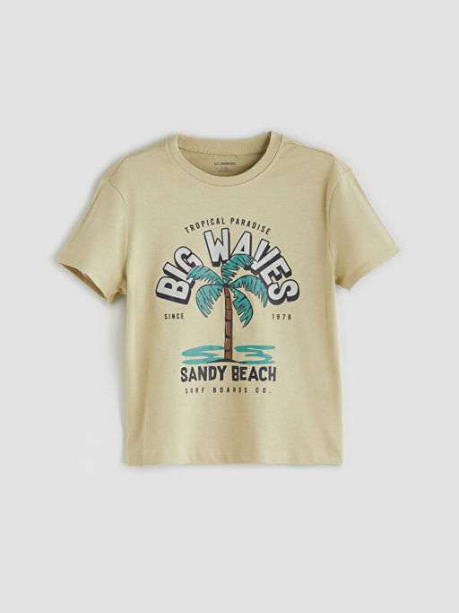 Bisiklet Yaka Bask?l? Erkek ?ocuk Ti??rt 2li