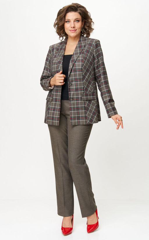 Костюм БелЭльСтиль 412/609 клетка красно-коричневая