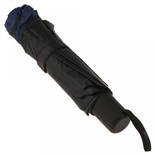 Зонт механический Роза ветров ткань эпонж (полиэстер) + черное УФ-покрытие, 10 лучей, д/купола 108см h68см, 3 сложения, 28см в сложенном виде, механизм против ветра, ручка с покрытием soft-touch, цвет синий, 370гр (Китай) - Домашняя мода фото 5