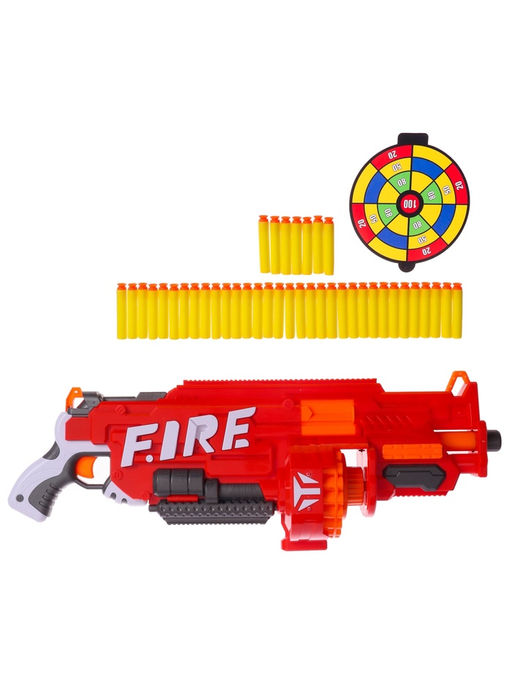 Бластер Огненный, стреляет мягкими пулями, работает на батарейках - Simaland фото 9