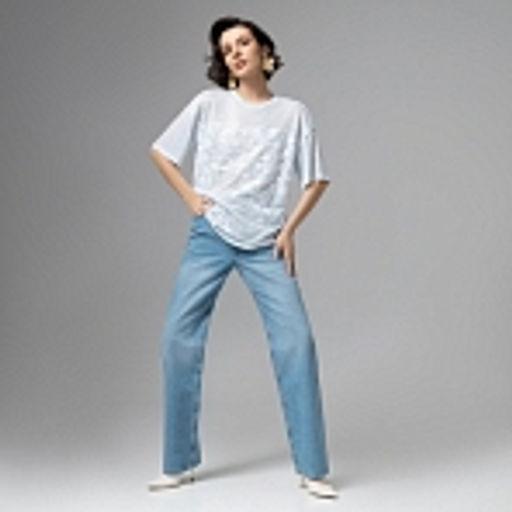 Футболка с объемным декором, Буду тебе сниться (голубой меланж) - Charutti фото 19