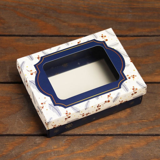 Цена за 5 шт. Коробка складная, крышка-дно, с окном Happy New Year 16,5 х 12,5 х 5,2 см - UPAK LAND фото 2