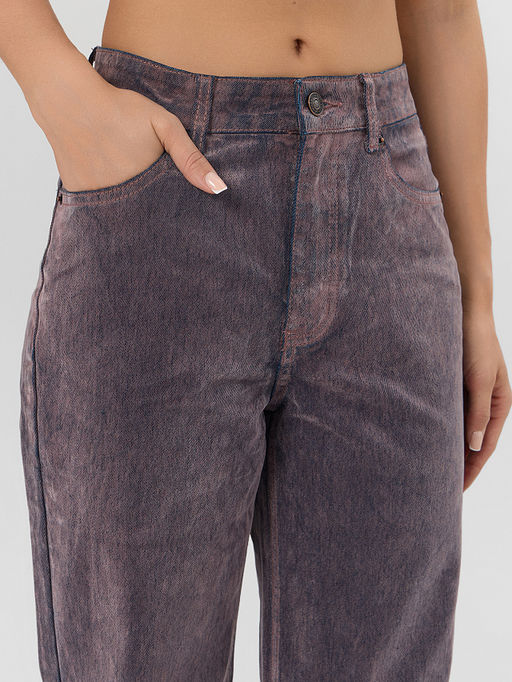 Джинсы женские wide leg пыльно-розовые - Mark formelle фото 5