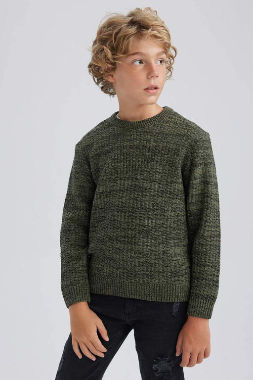 Свитер с круглым вырезом для мальчика - Defacto фото 4