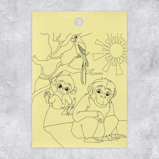 Цена за 10 шт. Наклейки детские бумажные «Животные», c раскраской на обороте, 10×14 см