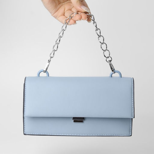 Цена за 4 шт. Цепочка для сумки, с карабинами, металлическая, плоская, 19×15 мм, 30 см, цвет серебряный