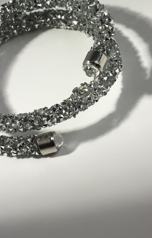 Браслет-пружинка «Шанталь» 2 ряда, цвет серебро, d=7 см