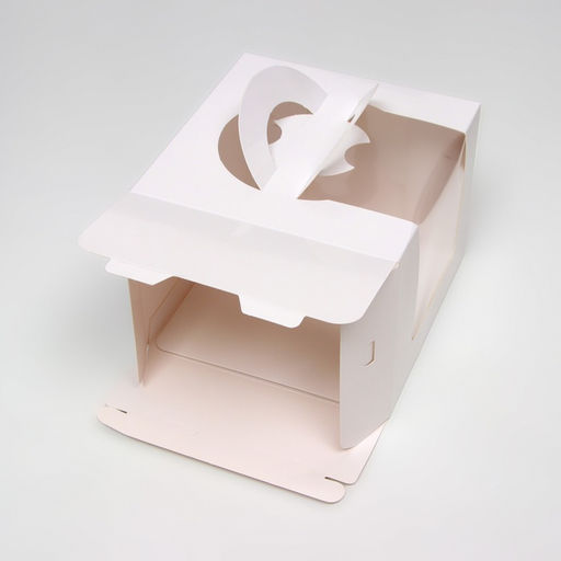 Коробка под бенто - торт с окном, белая, 18×18×14 см