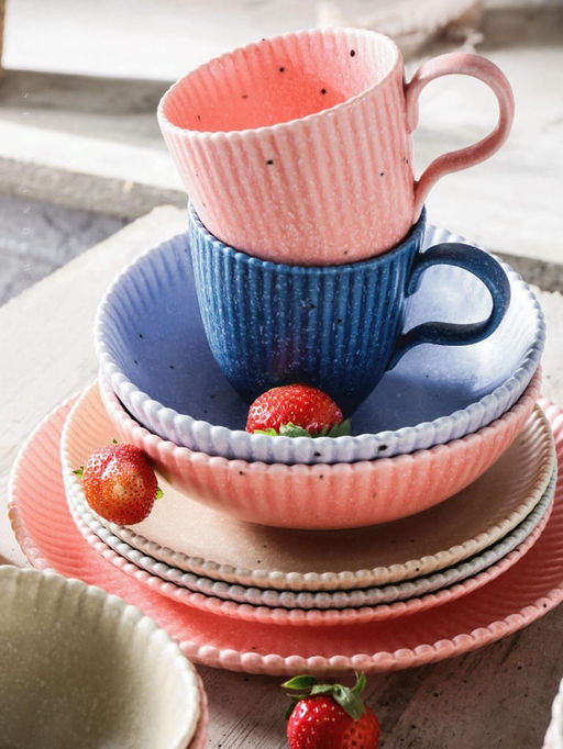 Тарелки Доляна Коралл, d=20.8 см, набор 2 шт., фарфор, голубые