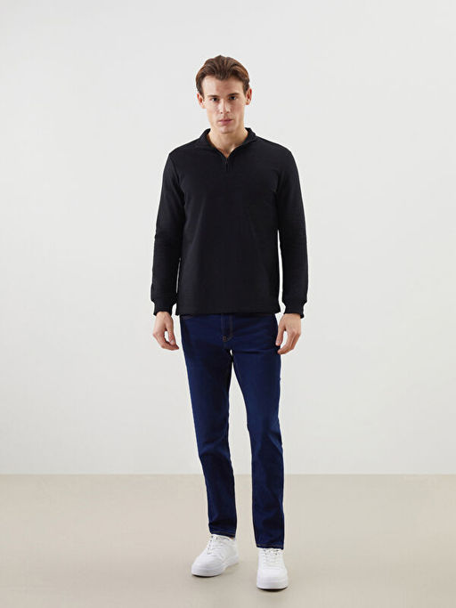 Dik Yaka Erkek Sweatshirt