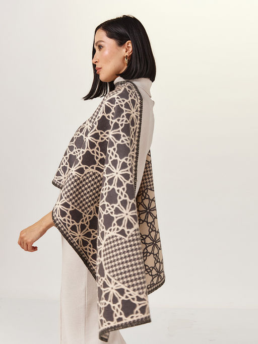 в составе ШЕРСТЬ  и КАШЕМИР Большой, мягкий, теплый  двусторонний палантин - Tantino фото 4