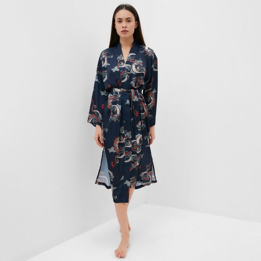 Халат домашний женский KAFTAN «Дракон», размер 44-46, синий