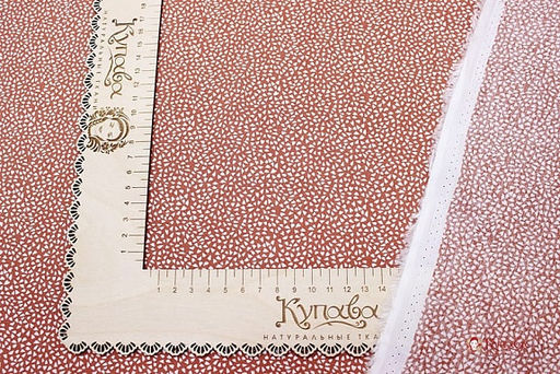 Штапель Мелкая рябь цв.терракотовый, ш.1.45м, вискоза-100%, 90гр/м.кв - Купава фото 2