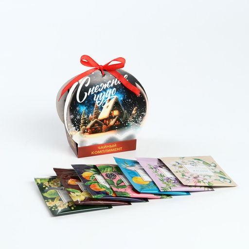 Цена за 2 шт. Чай подарочный Снежное чудо, ассорти, 12.6 г (7 пакетиков х 2 г).