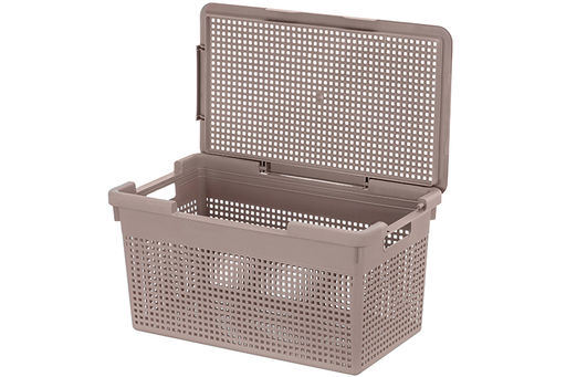 Корзина с крышкой 21 л 45,5*26,5*23,5 см Лофт узкая, мокка (модель 562139) - Elan gallery фото 4