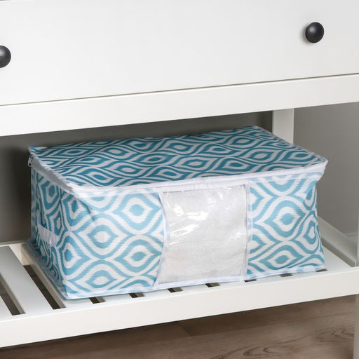 Кофр для хранения вещей Доляна «Лагуна» с ПВХ-окном, 45×30×20 см, бирюзовый