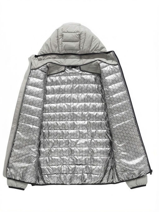 Куртка мужская стёганая с капюшоном с графеновой подкладкой бежевого цвета 9625_1B - Valianly фото 9