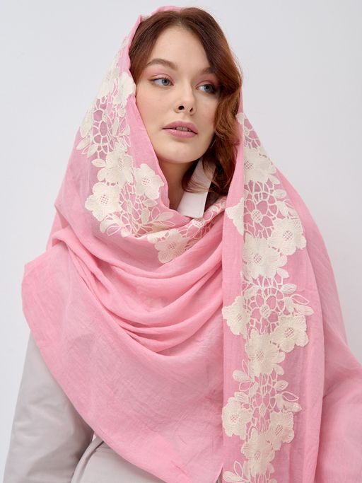 Большой, красивый палантин ВЫШИТЫЕ ВРУЧНУЮ ЦВЕТЫ - Tantino фото 5