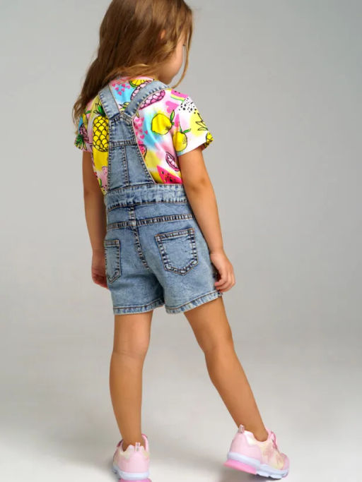 PlayToday / Полукомбинезон текстильный джинсовый для девочек  фото 3