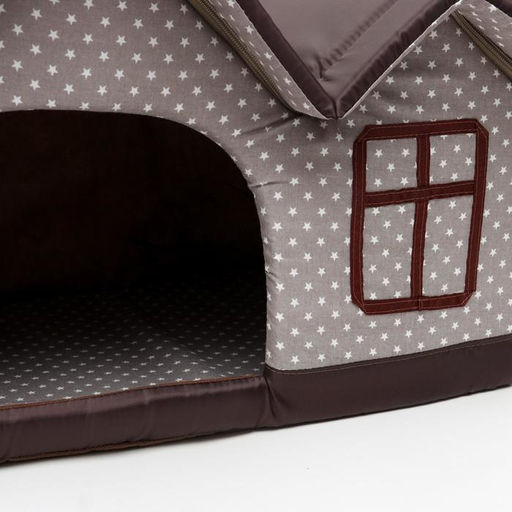 Домик двойной Вилла. 53 х 33 х 37 см, бязь, бежево-коричевый - Пижон фото 2