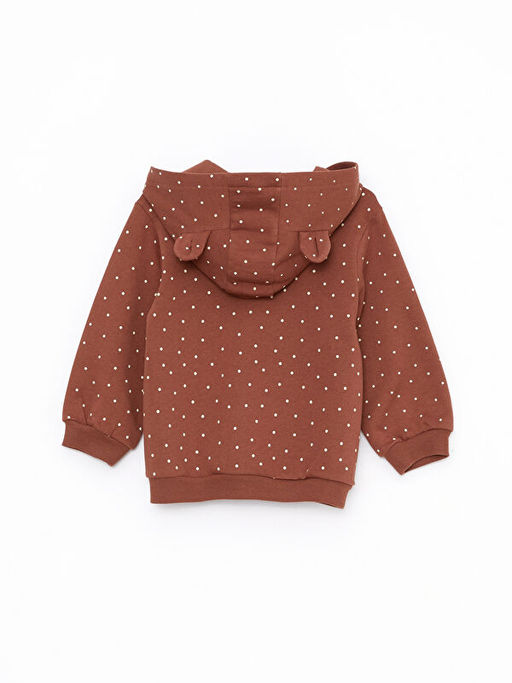 Kap??onlu Uzun Kollu Bask?l? K?z Bebek Fermuarl? Sweatshirt - Waikiki фото 2