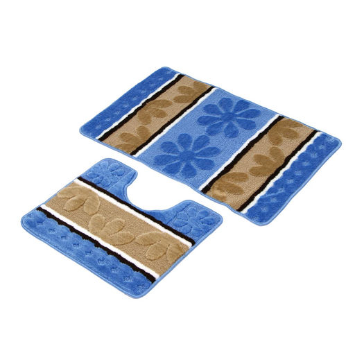 Набор ковриков 2 шт для ванной и туалета, полиэстер, 50*80+50*40 см, арт. 466-251