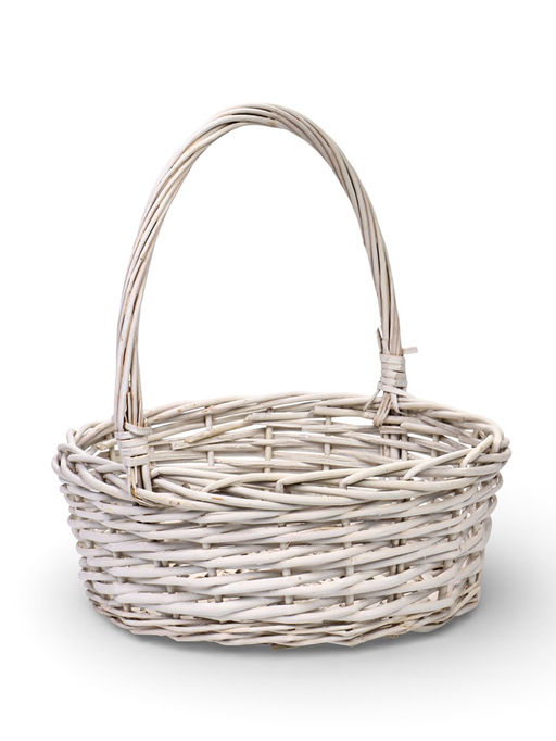 Корзина плетёная для хранения Kask, из лозы, с ручкой, белая, набор 5 шт.