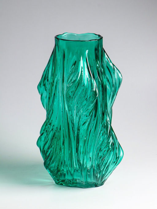 Ваза «Греверли», 31×10 см, стекло, зелёная