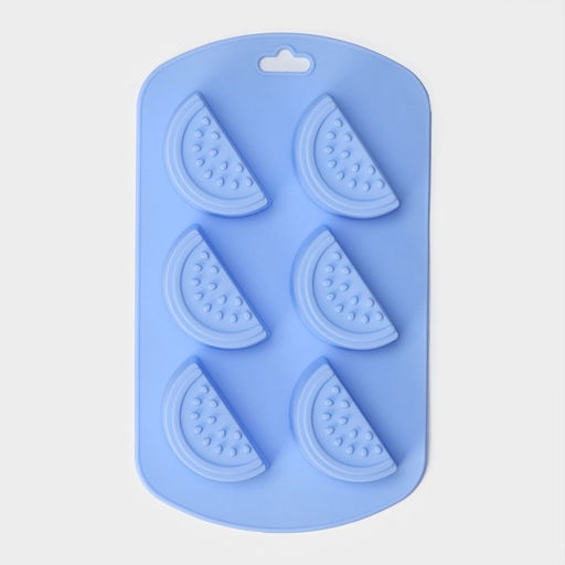 Цена за 2 шт. Форма для выпечки Доляна Арбузные дольки, силикон, 19?11?1.5 см, 6 ячеек (4?2.5 см), МИКС  фото 3