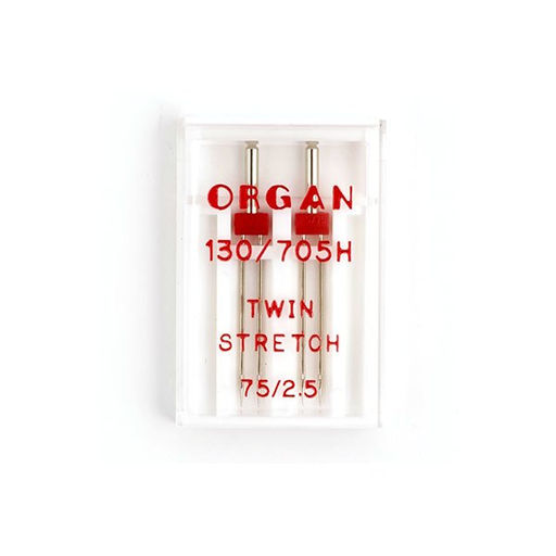 Иглы для бытовых швейных машин ORGAN двойные супер №75/2.5, уп.2 иглы
