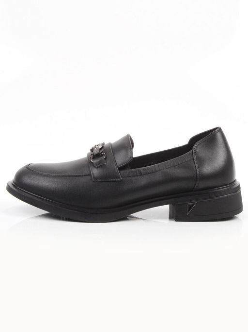 03-DEB104-1 BLACK Лоферы женские (натуральная кожа)